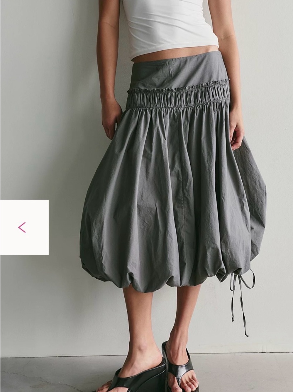 Free People NEW Women's Bubble Midi Skirt - Gray - Picture 6 of 9